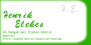 henrik elekes business card